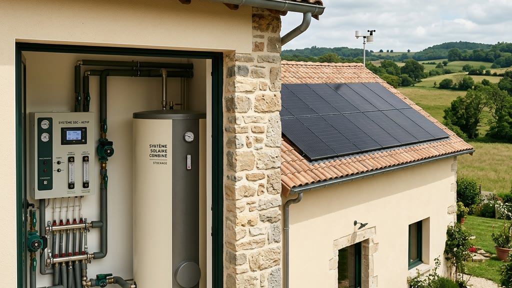 Photo d'un système solaire combiné